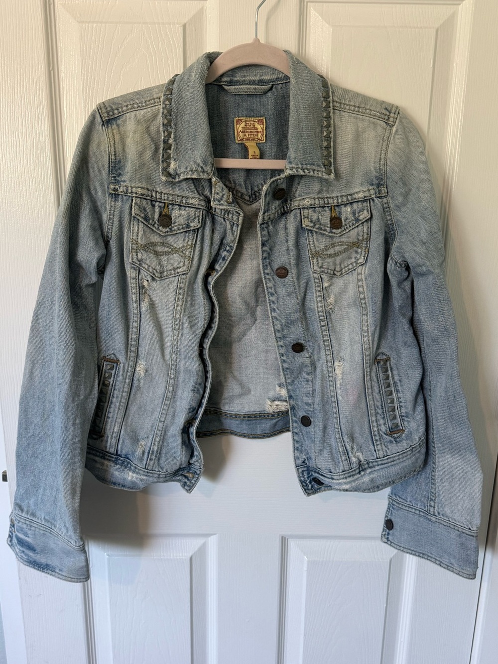 Vintage Abercrombie and Fitch Distressed Jean Jacket Large